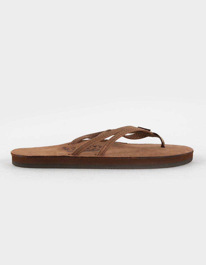 RAINBOW Luxury Leather Narrow Strap Womens Flip Flops image number 1