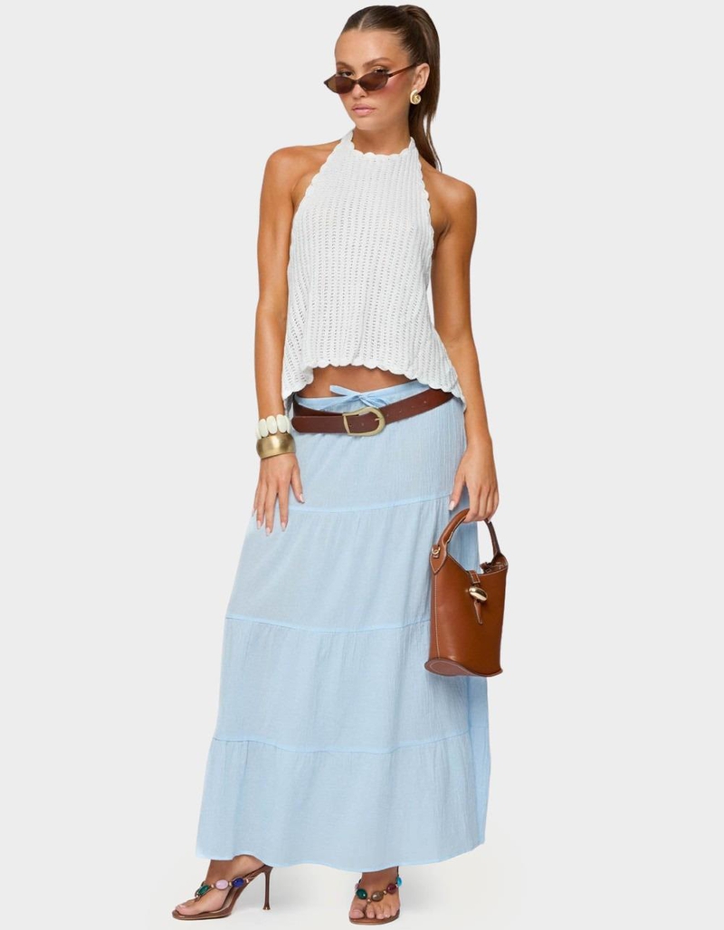 EDIKTED Kaila Cotton Tiered Maxi Skirt image number 4