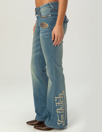 VON DUTCH Womens Low Rise Mini Flare Jeans Alternative Image
