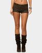 EDIKTED Alita Low Rise Denim Micro Shorts image number 1
