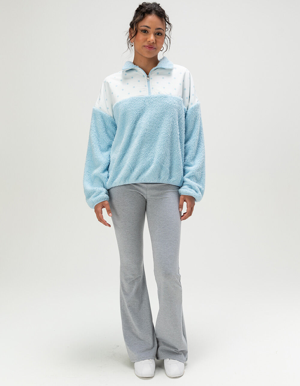HAPPY CAMP3R Aria Spots Womens 1/4 Zip Pullover - ICE BLUE | Tillys