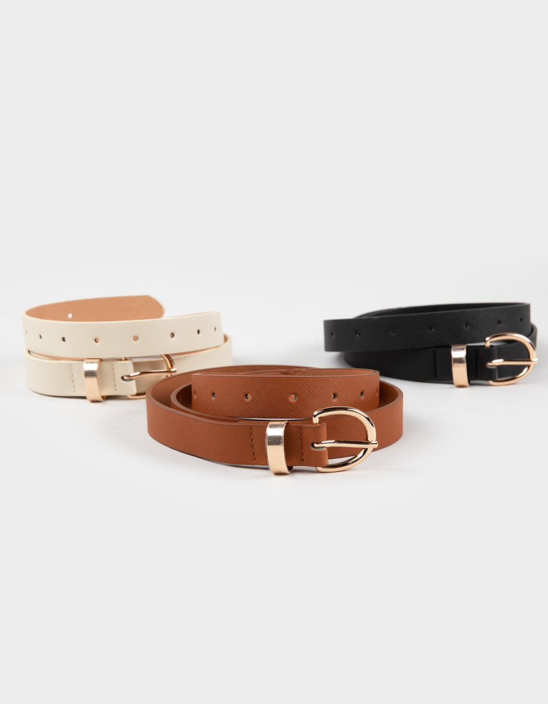 3 Pack Basic Womens Skinny Belts image number 0
