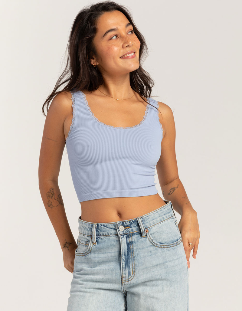FULL TILT Seamless Lace Trim Womens Tank Top image number 0
