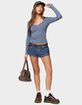 EDIKTED Moreen Ribbed Long Sleeve Tee image number 5