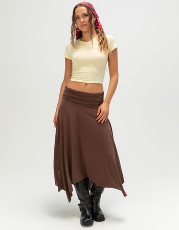 WEST OF MELROSE Womens Fold Over Maxi Skirt  Primary Image