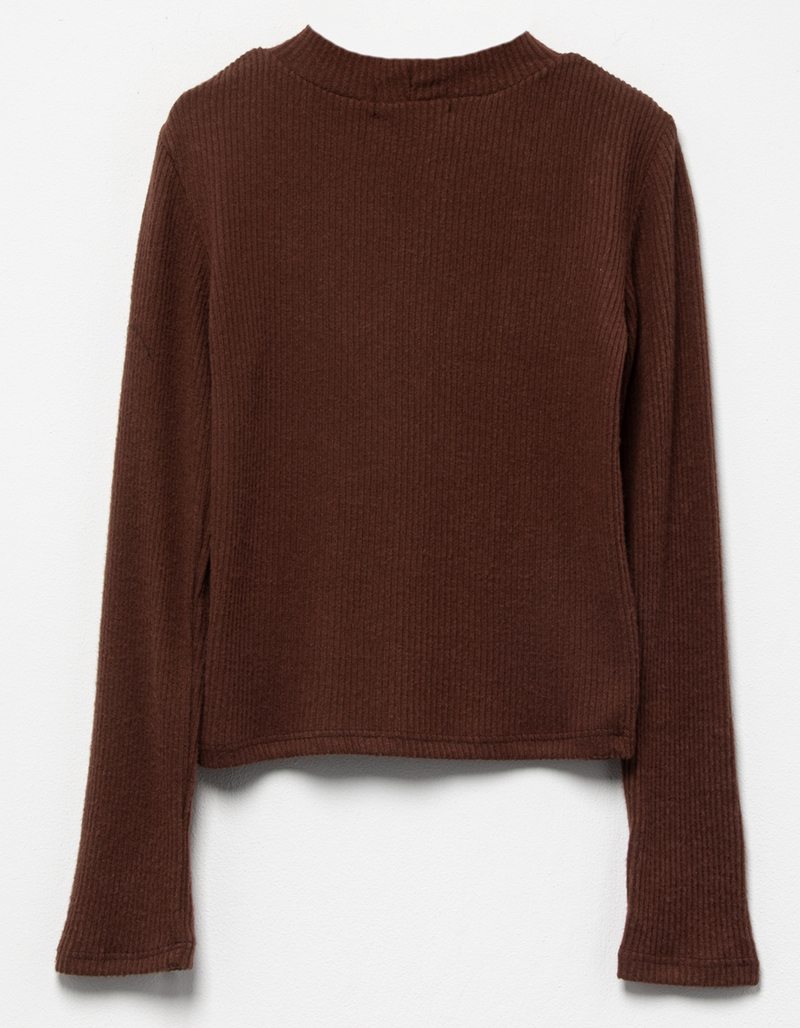 FULL TILT Essentials Rib Mock Neck Girls Top image number 2