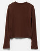 FULL TILT Essentials Rib Mock Neck Girls Top image number 3
