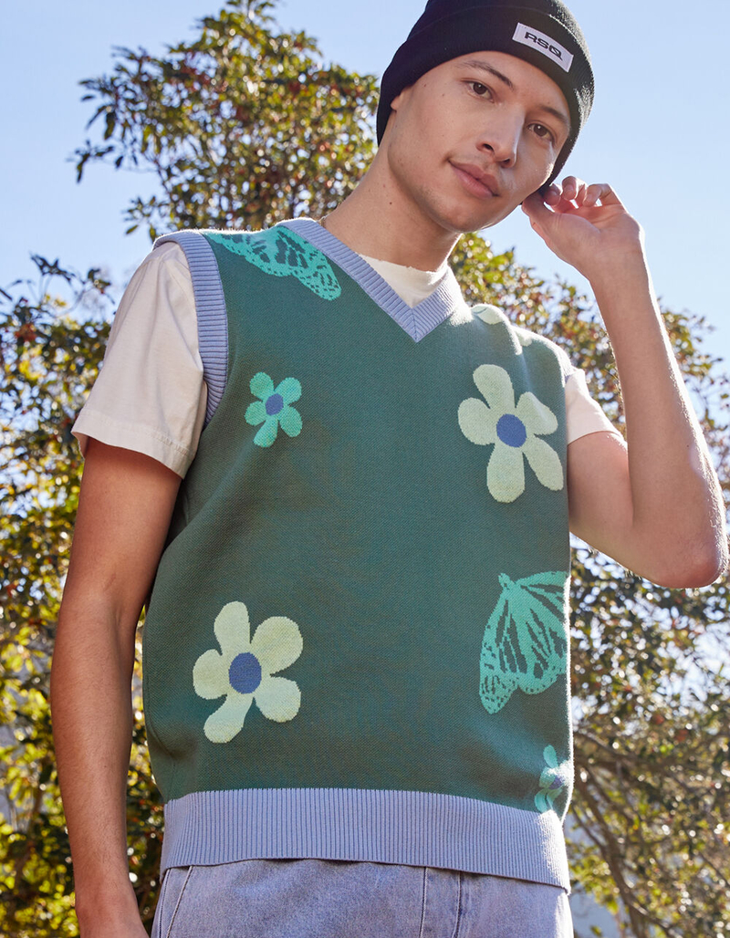 VSTR Mens Floral Sweater Vest image number 0