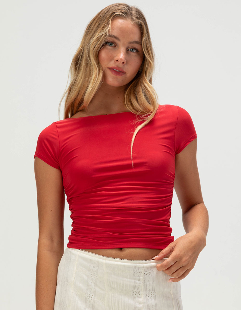 TILLYS Butter Soft Womens Cinch Side Tee image number 4