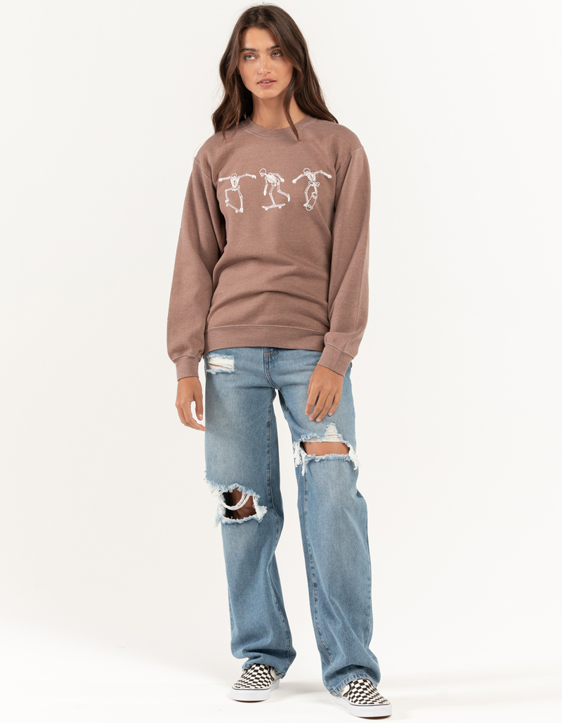 FULL TILT Skeleton Skate Womens Crewneck Sweatshirt image number 4