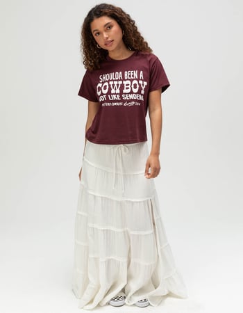 SENDERO PROVISIONS CO. Shoulda Been A Cowboy Womens Crop Boxy Tee Alternative Image