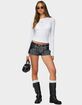 EDIKTED Kuini Ribbed Long Sleeve Tee image number 5
