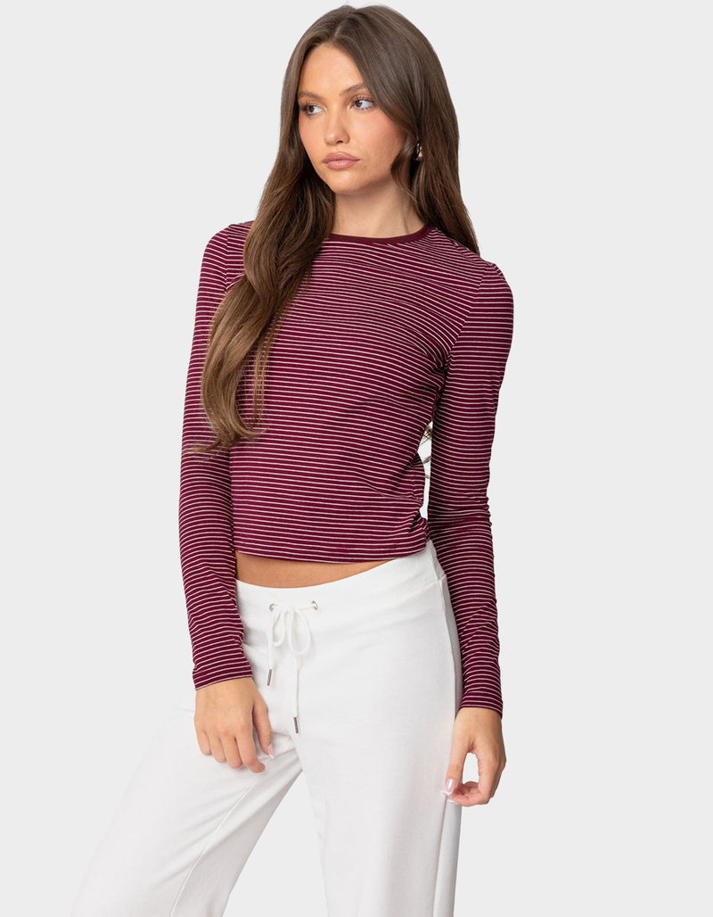 EDIKTED Brianna Striped Long Sleeve Tee image number 2