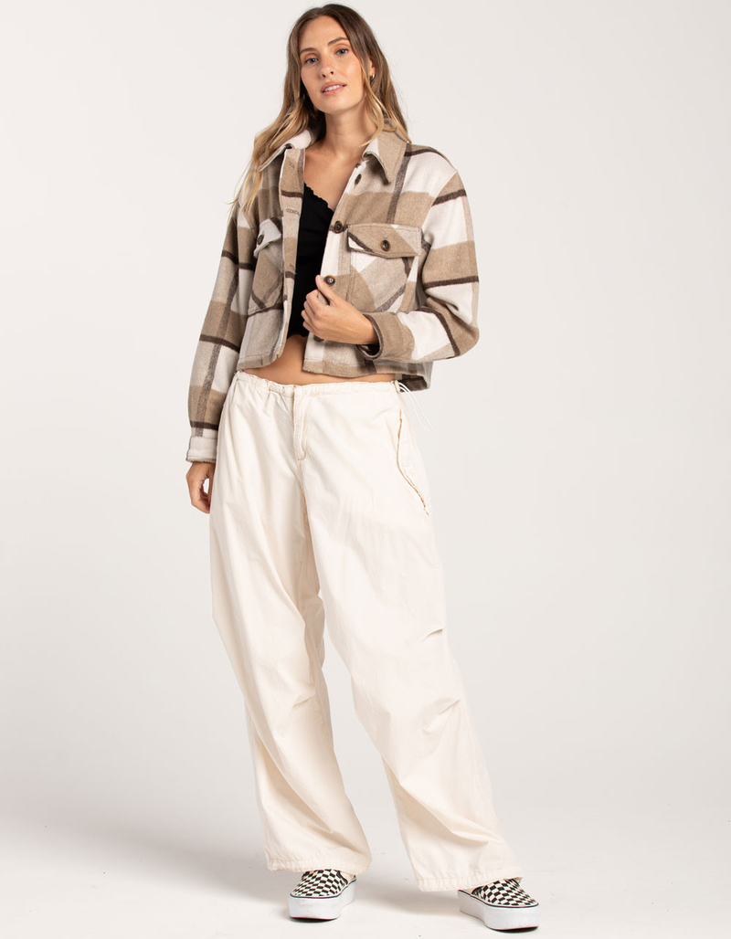 LOVE TREE Womens Crop Shacket image number 3