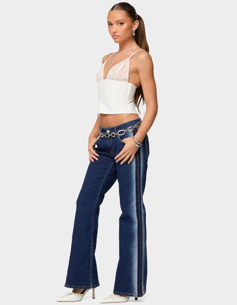 EDIKTED Keesha Lacey Boned V-Neck Top image number 3