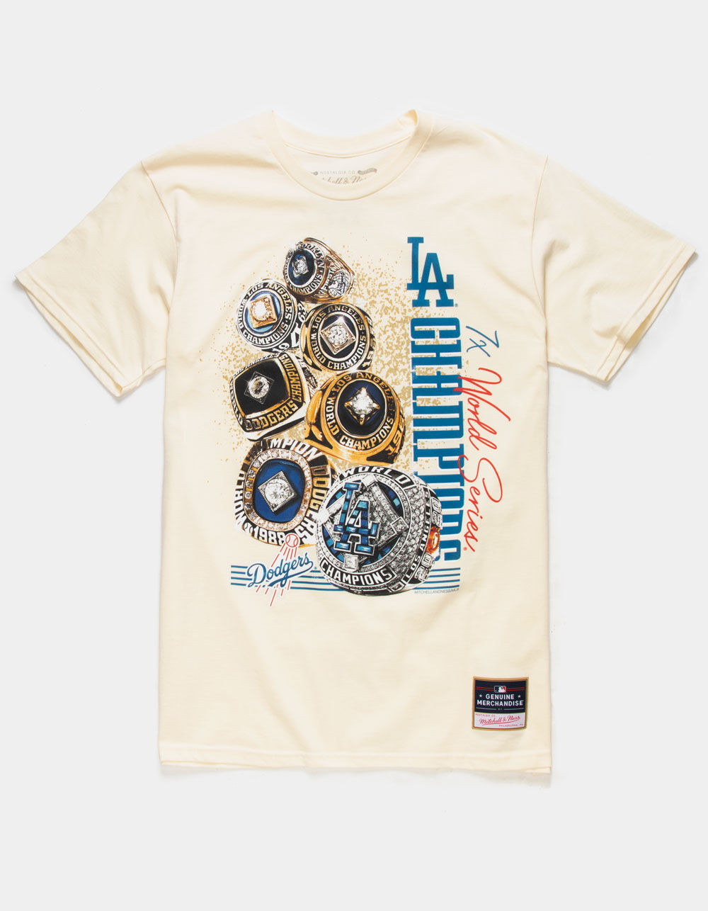 MITCHELL & NESS Los Angeles Dodgers Champions Mens Tee - CREAM