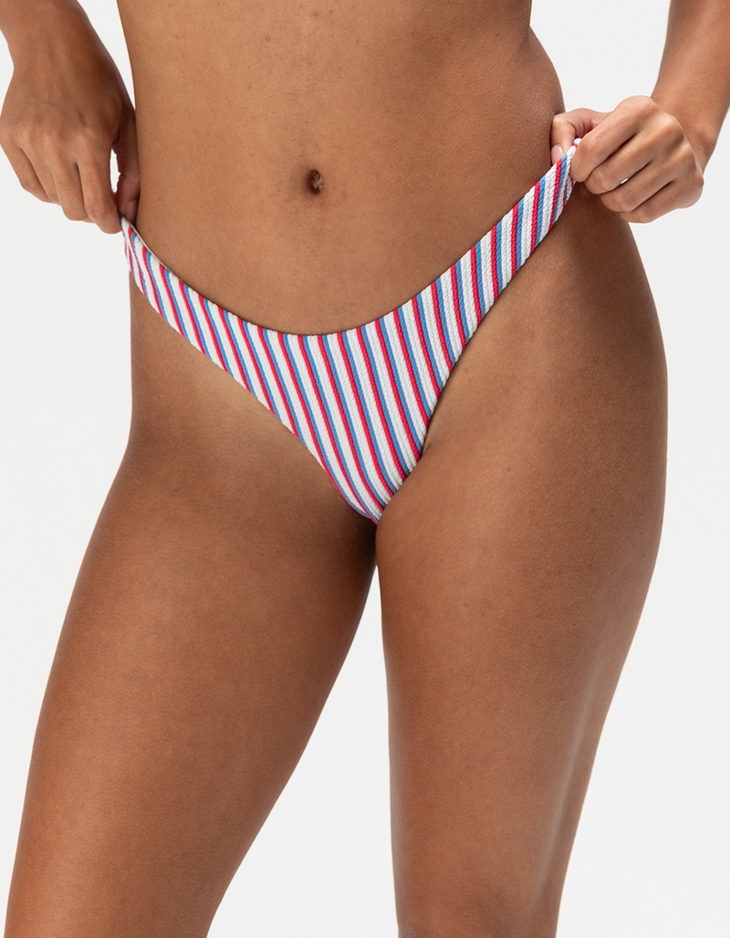 FULL TILT Textured Cheekier High Leg Bikini Bottoms image number 1