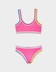 PQ SWIM Sporty Rainbow Embroidered Girls Bikini Set image number 1