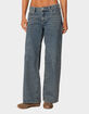 EDIKTED Leopard Heart Low Rise Washed Jeans image number 1