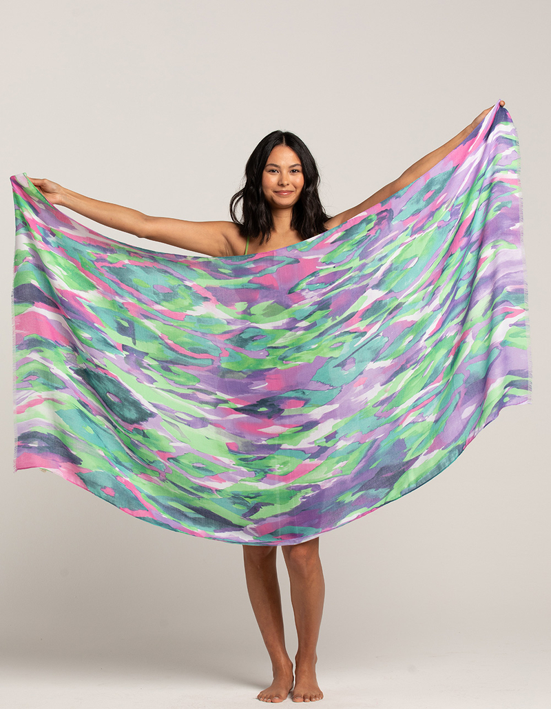 Palm Print Womens Sarong And Scarf image number 4