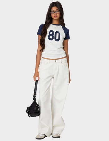 EDIKTED 80's Raglan Tee Alternative Image