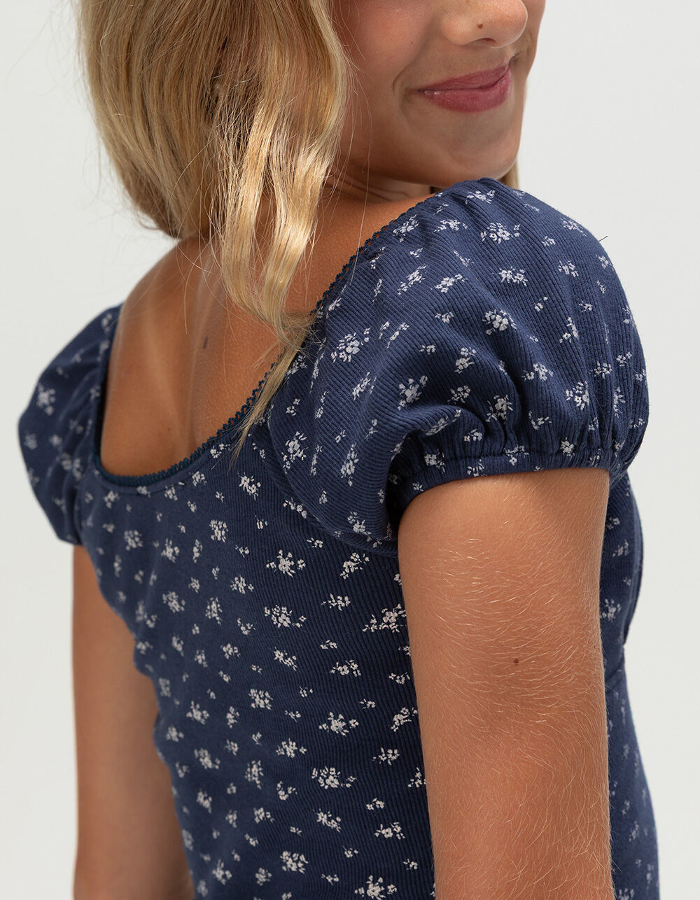RSQ Girls Ditsy Emma Top - NAVY | Tillys