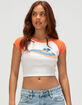 ROXY Wave Stripe Womens Raglan Baby Tee image number 1