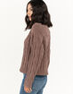 RSQ Womens Chenille Cable V Neck Sweater image number 2