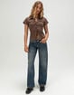 BDG Urban Outfitters Polly Womens Stripe Snap Front Shirt image number 2