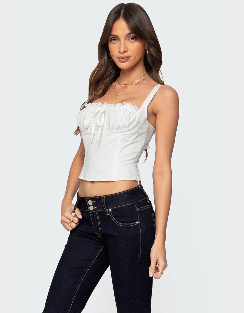 EDIKTED Dulcie Dotted Cotton Bustier Top image number 1