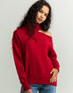 LUSH Cut Out Shoulder Womens Turtleneck Sweater image number 1