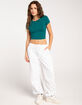 HEART & HIPS Ribbed Womens Crop Tee image number 5