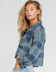RSQ Double Windowpane Womens Crop Flannel Shirt image number 3