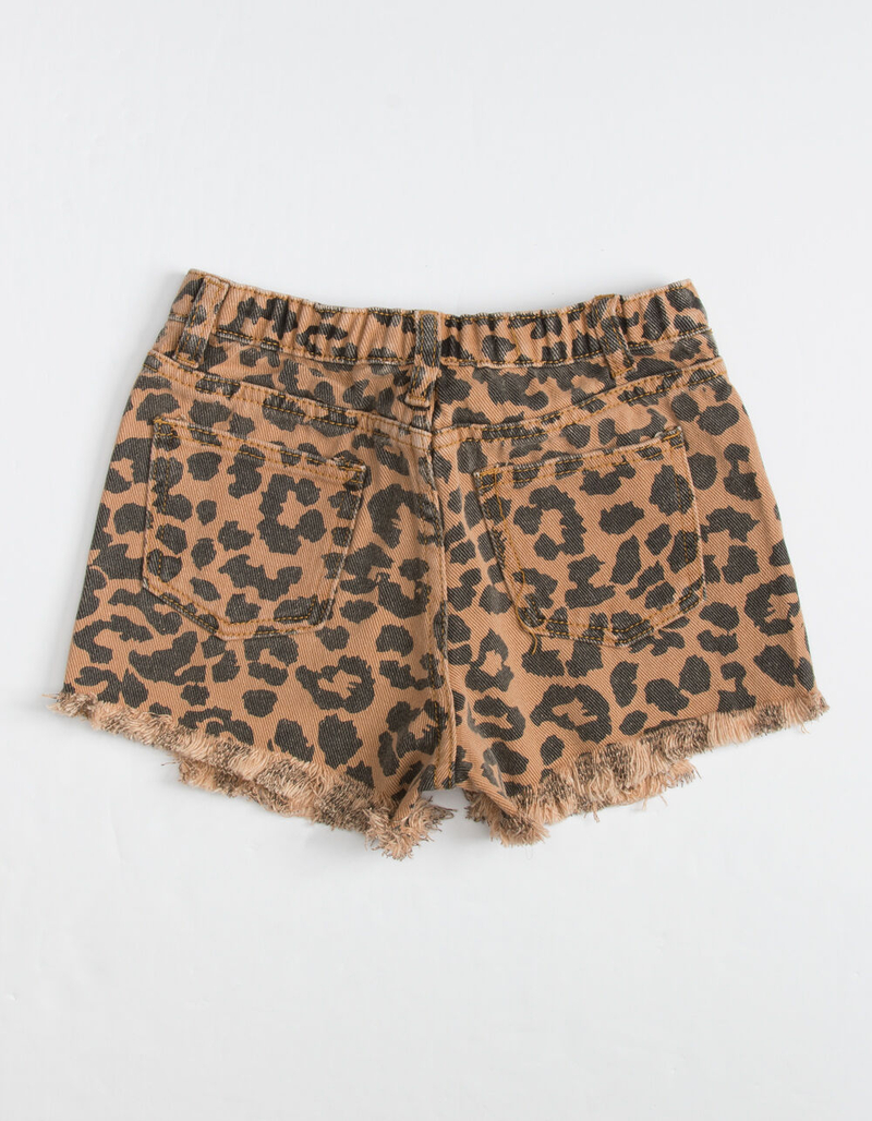 HAYDEN Girls Leopard Denim Shorts image number 1