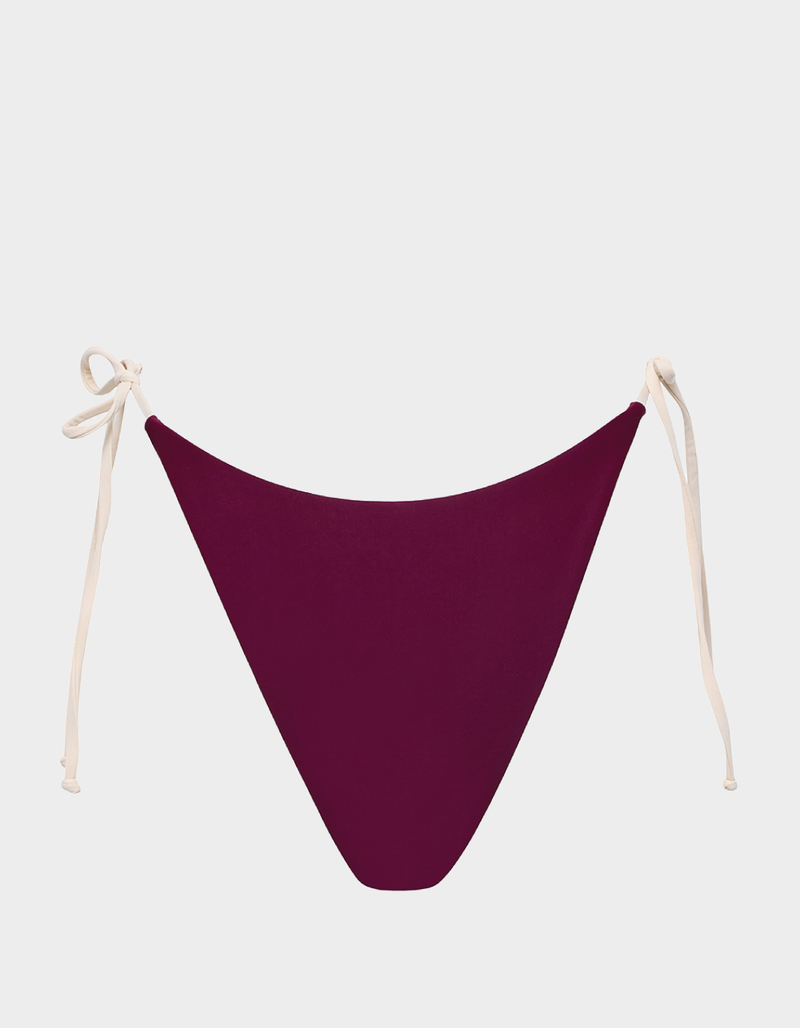 VYB SWIM Blocked Bordeaux Ryan Tie Side Bikini Bottoms image number 1