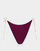 VYB SWIM Blocked Bordeaux Ryan Tie Side Bikini Bottoms image number 2