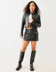TRUE RELIGION Sadie Faux Leather Moto Mini Skirt image number 2