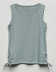 FULL TILT Lace Up Green Girls Tank Top image number 1