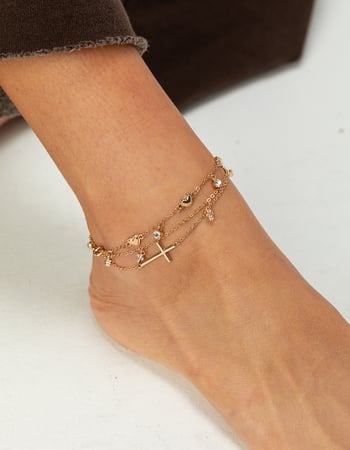 FULL TILT Cross Anklet 3 Pack Alternative Image