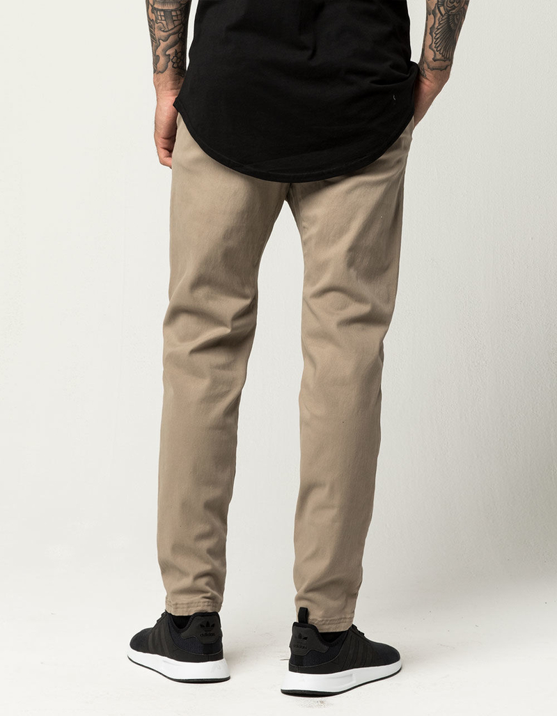 CHARLES AND A HALF Dark Khaki Mens Chino Jogger Pants image number 3