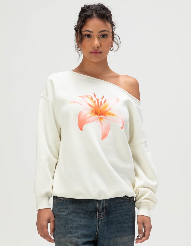 RSQ Womens Off The Shoulder Lily Sweatshirt image number 0
