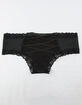 FULL TILT Microfiber Mesh Cage Back Black Boyshorts image number 2