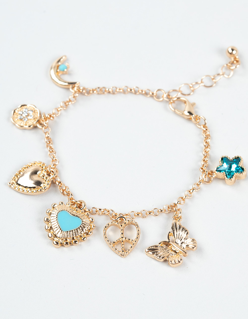 FULL TILT Heart/Butterfly Charm Bracelet image number 1