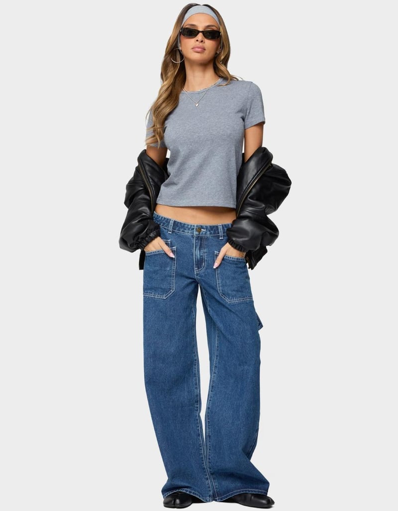 EDIKTED Connie Low Rise Baggy Carpenter Jeans image number 4