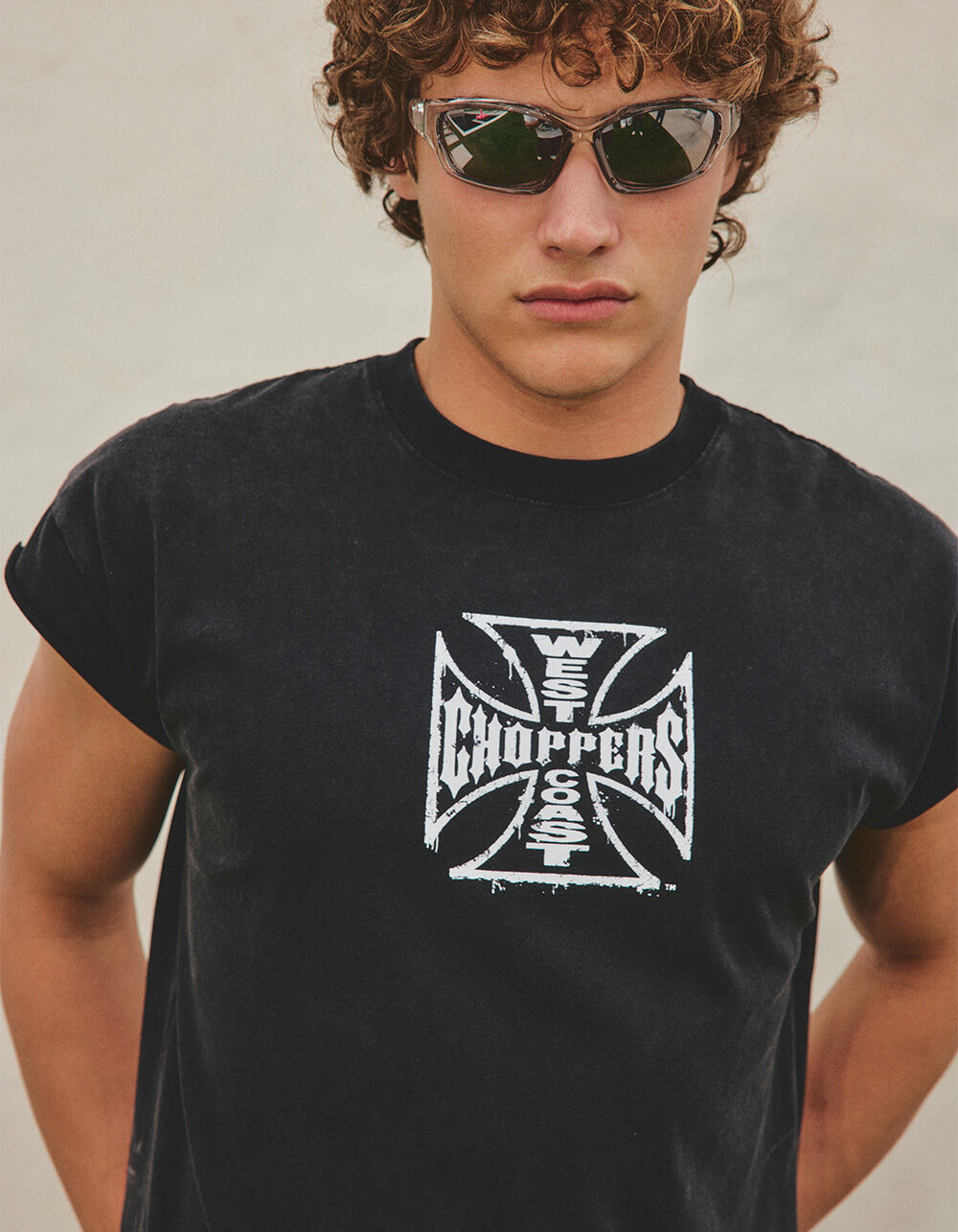 WEST COAST CHOPPERS Core Logo Mens Muscle Tee - WASHED BLACK - XL