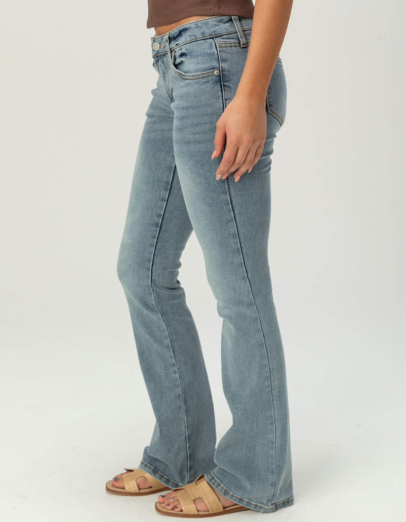 RSQ Womens Low Rise Floral Embroidered Bootcut Jeans image number 4