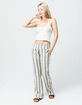 ROXY Oceanside Cream & Gray Womens Pants image number 4