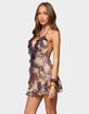 EDIKTED Abstract Printed Backless Ruffle Mini Dress image number 2