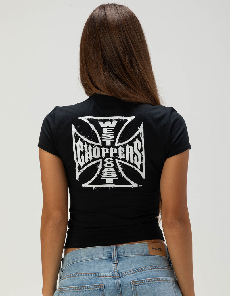 WEST COAST CHOPPERS Stroke Logo Womens Baby Tee image number 0