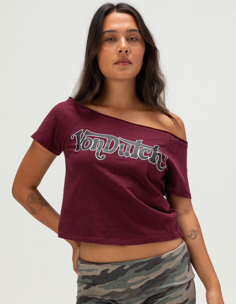 VON DUTCH Womens Off The Shoulder Top image number 0